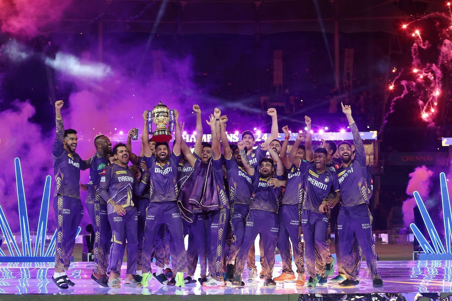 KKR celebrate their win. (Image Credits: Twitter)